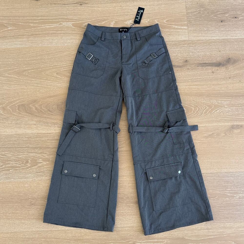Generation Kiss Cargo Pants Samantha Size M Gray Silver